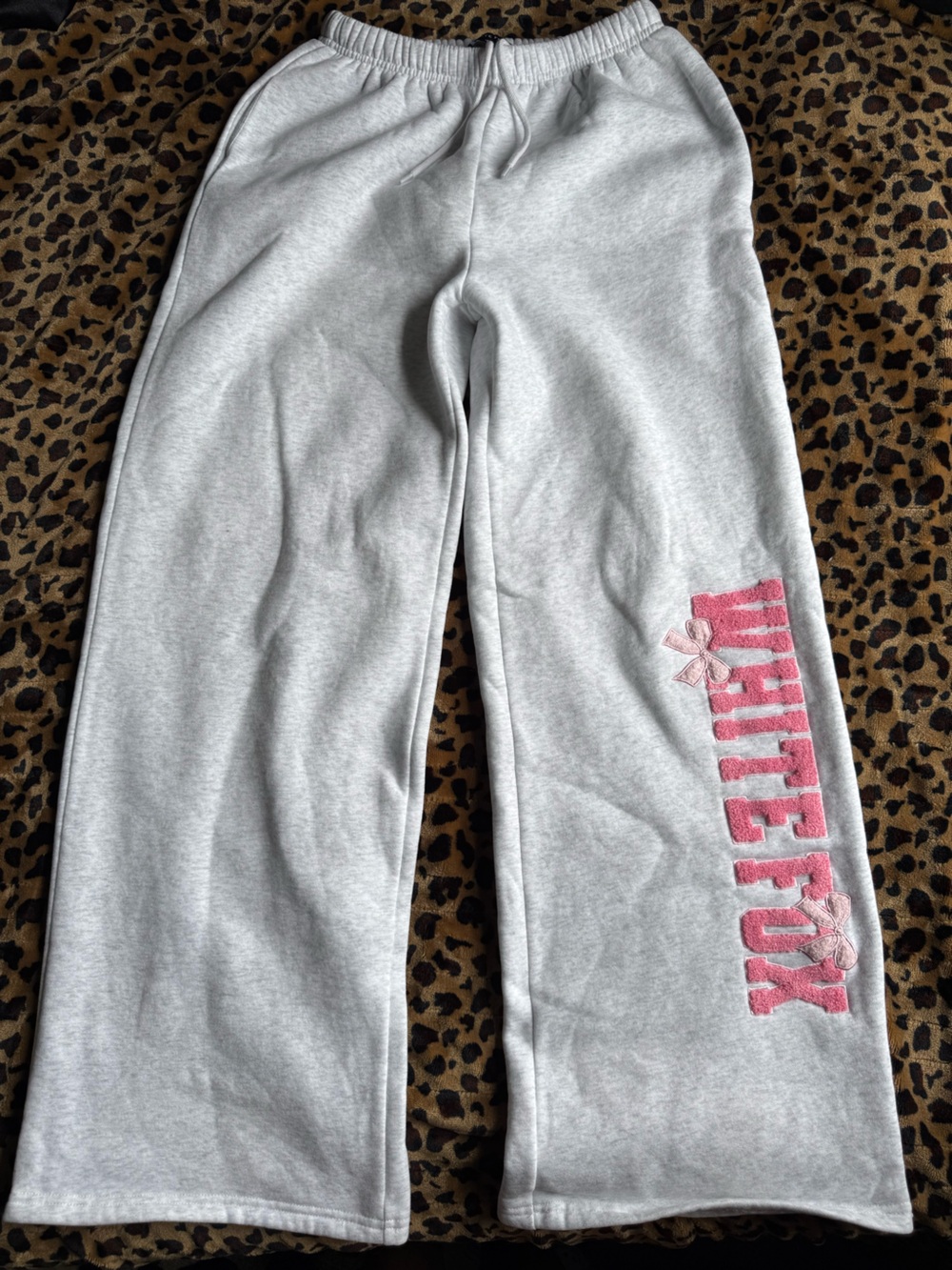 DayDreamers Madeline Wide Leg Sweatpants in Light Grey Marle from White Fox